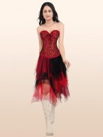 Captivating Black Corset Top with Steampunk Charm - Image 5