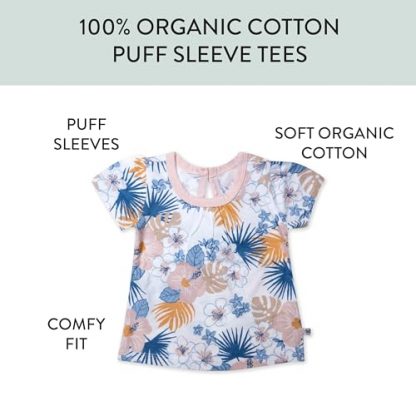 Eco-Friendly Puff Sleeve T-Shirts for Babies and Toddlers, Pack of 5 - Image 2