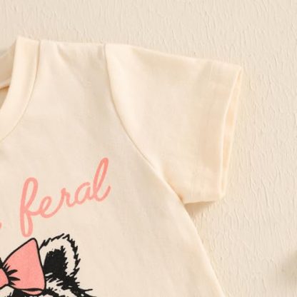 "Charming Summer Outfit for Baby Girls with Letter Print Shirt and Stretchy Shorts" - Image 5
