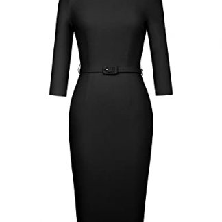 Elegant Vintage-Inspired 3/4 Sleeve Cocktail Evening Dress