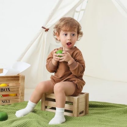 Cozy Cotton Sweatshirt Romper for Baby Boys and Girls - Image 6