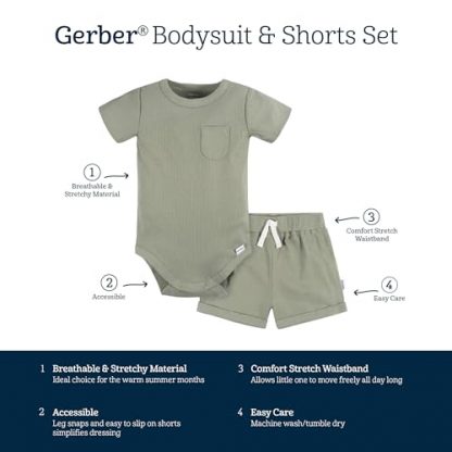 Unisex Baby Outfit Set: Bodysuit and Shorts - Image 6