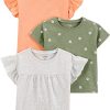 Grey/Light Orange/Olive Flowers