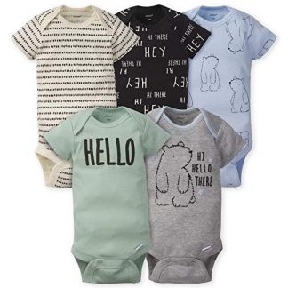 Colorful 5-Pack Short Sleeve Baby Onesies Set