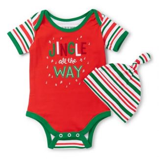 Charming Baby Bodysuit and Matching Hat Set