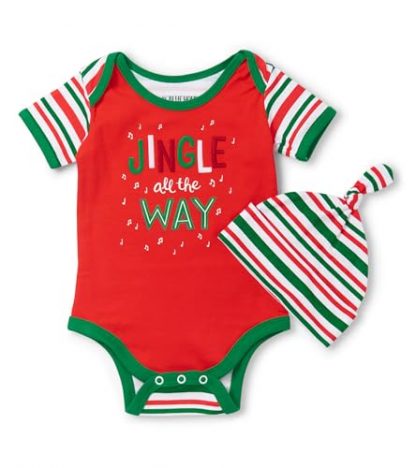 Charming Baby Bodysuit and Matching Hat Set
