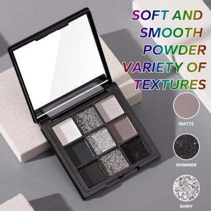 Sultry Glam 9-Color Smokey Eyeshadow Palette - Matte & Glitter Shades - Image 4