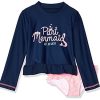 Navy Mermaid/Pink Stripe