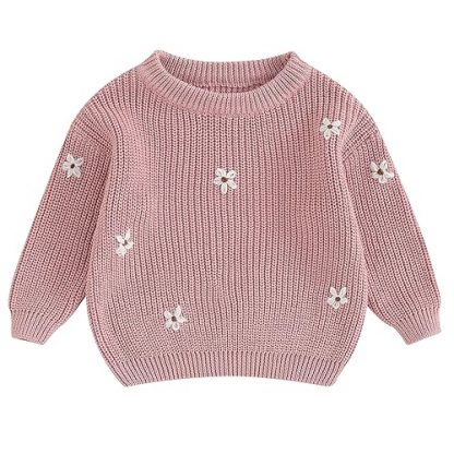"Adorable Infant's Cozy Crewneck Pullover Sweater"