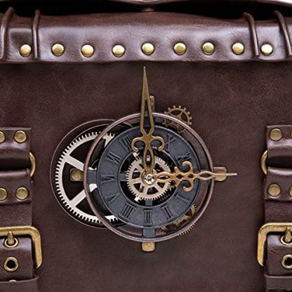 Retro Steampunk Leather Messenger Bag for Women's Gothic Costumes - Image 6