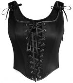 "Scarlet Enchantment: Vintage-Inspired Overbust Corset Bustier Top"