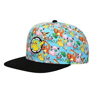 Youth Light Blue Snapback Cap with Animated Characters