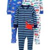 Blue Sea Life/Navy Stripe/White Cars