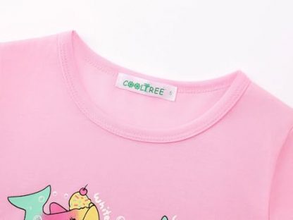 "Splashing Fun" Toddler Girls' Short-Sleeve Graphic T-Shirt - Ice Cream Print, Green Blouse - Image 2