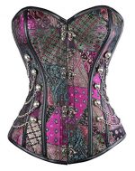 Vintage-Inspired Spiral Steel Boned Gothic Corset with Chains