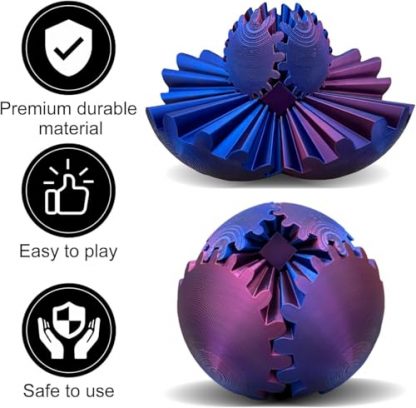 3D Printed Multicolor Gear Ball Fidget Toy - Mesmerizing Stress Reliever for All Ages - Image 5