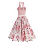 Vintage Inspired 50s Style Swing Dress with Polka Dot and Floral Prints - Image 2