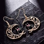 Adorable Lunar Feline Enamel Earrings - Image 4