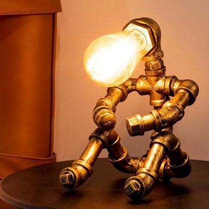 Vintage Industrial Steampunk Robot Table Lamp - Image 6