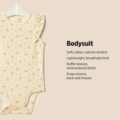 Adorable Embroidered Ruffle Bodysuits for Baby Girls, Pack of 2 - Image 2