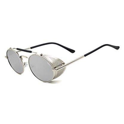 Vintage-Style Steampunk Round Polarized Sunglasses with UV400 Protection - Image 4