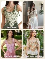 Scarlet Elegance Floral Renaissance Corset Top - Image 3