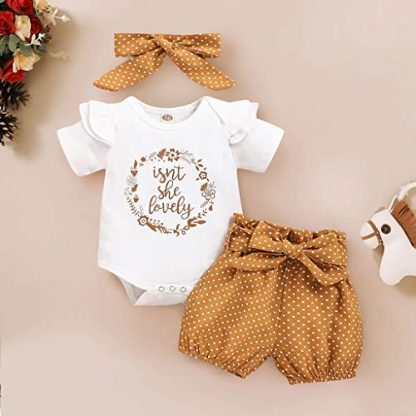 Adorable Infant Girl Summer Ensemble with Romper Shorts - Image 2