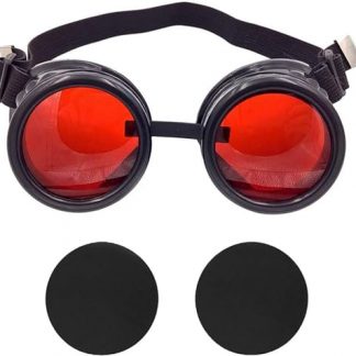 Colorful Diamond Lens Steampunk Goggles with Interchangeable Lenses