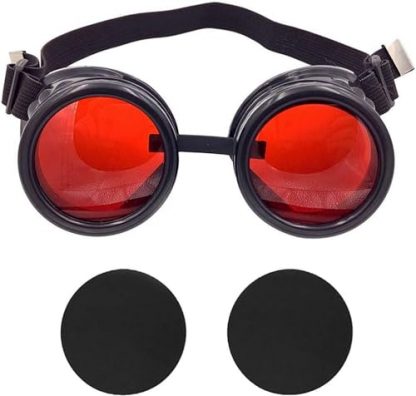 Colorful Diamond Lens Steampunk Goggles with Interchangeable Lenses