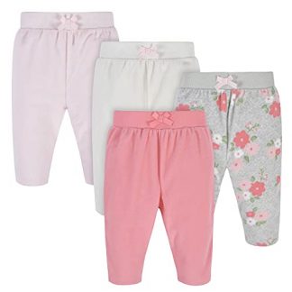 Cozy 4-Pack Baby Girl Microfleece Pants