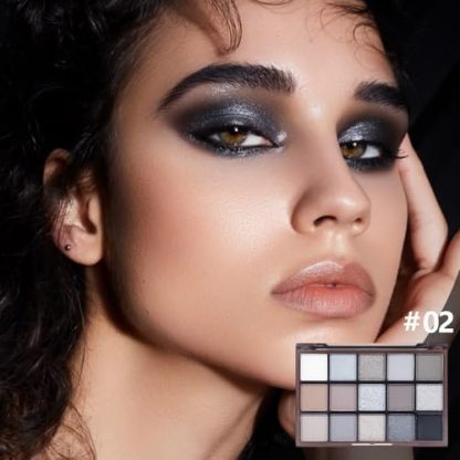 Smokey Black & Silver Eye Shadow Palette - Vegan and Cruelty-Free - Image 2