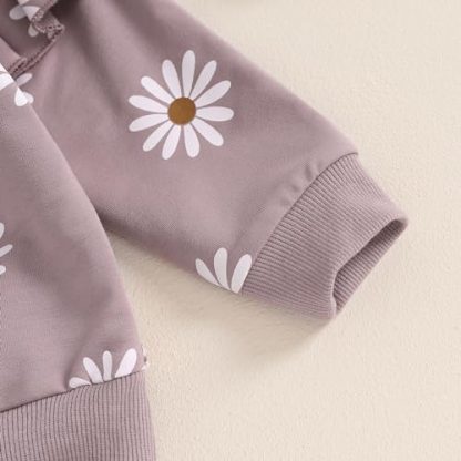 Adorable Toddler Girl's Floral Sweatshirt and Pant Set - Image 6