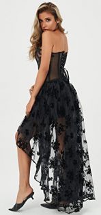 Elegant Satin Overbust Corset Top with Lace-Up Detail - Image 5