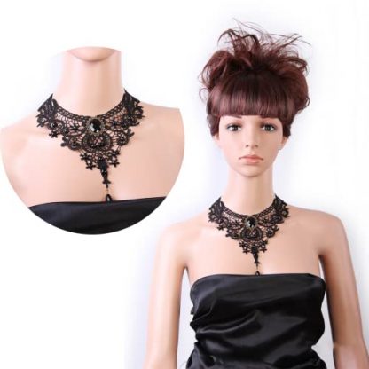 Victorian Gothic 5-Piece Lace Choker Set for Elegant Women - Image 3