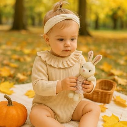 Enchanting Baby Girl Bodysuit Duo: Long Sleeve Ruffle & Flutter Styles - Image 6