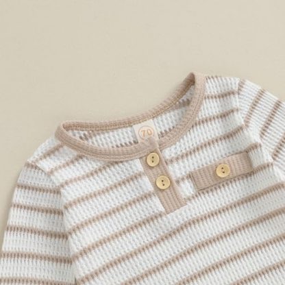 Snug & Stylish Striped Baby Boy Outfit Set - Image 5