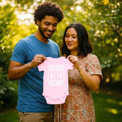 "9 Months On The Inside" Humorous Baby Bodysuit - Image 3