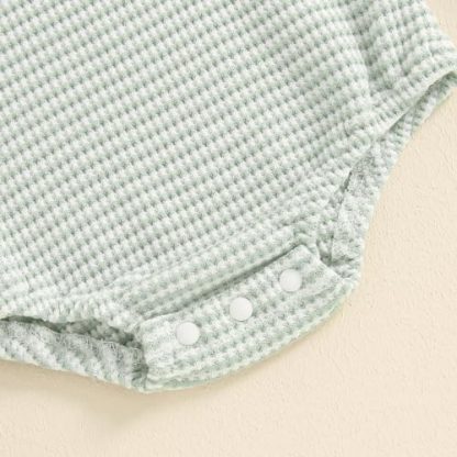 Cozy Waffle-Textured Unisex Baby Romper - Image 7