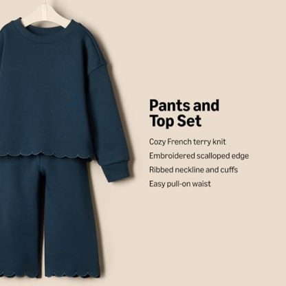 Cozy French Terry Pant and Top Set for Toddlers and Baby Girls - Image 2
