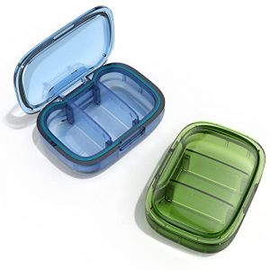Compact 3-Compartment Pill Box Duo Pack: Travel-Ready and Moisture Proof