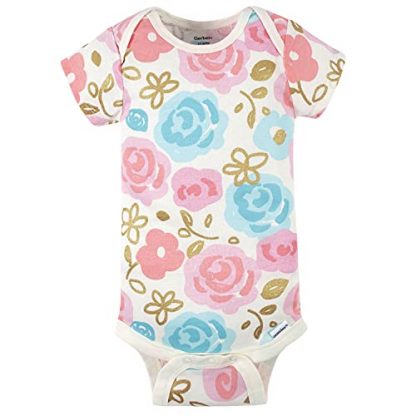 4-Pack Short Sleeve Baby Bodysuits for Girls - Image 4