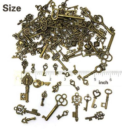 Antique-Style Skeleton Key Charms Set (125 Pieces) - Image 6