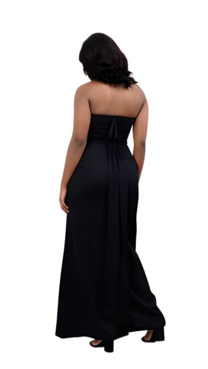 Elegant Off-Shoulder Evening Gown with High Slit - Image 3