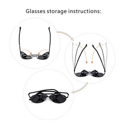 Vintage-Style Steampunk Round Polarized Sunglasses with UV400 Protection - Image 6