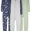 Grey Heather/Olive Dinosaur/Stripe