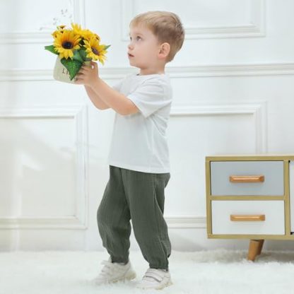 Soft Cotton Harem Pants for Baby Boys, 3-Pack - Image 3