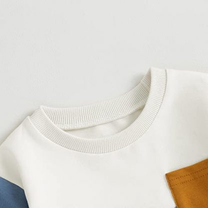 Toddler Boy's Chic Color Block Outfit for All Seasons - Image 4