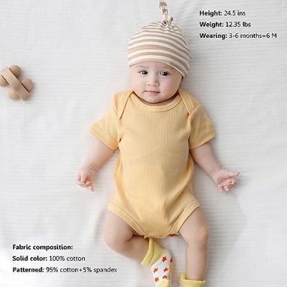 Comfortable Cotton Bodysuit Set for Newborns, Short-Sleeve, 5-Pack - Image 2