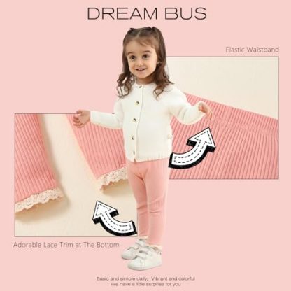 "Adorable Lace-Trimmed Ribbed Baby Pants - 5 Pack" - Image 5