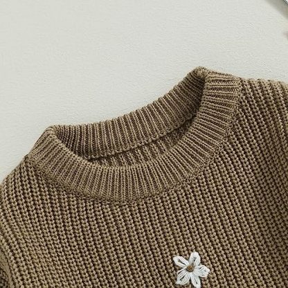 Petite Petal-Embroidered Crewneck Pullover for Infants - Image 5